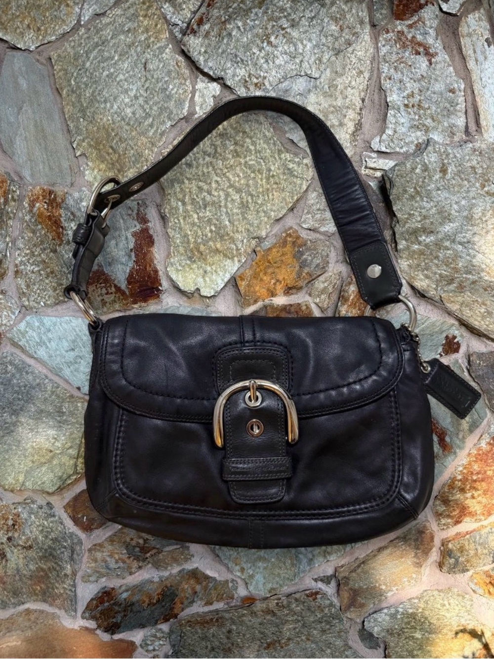 Vintage Y2K Coach SoHo Black Leather Large Version